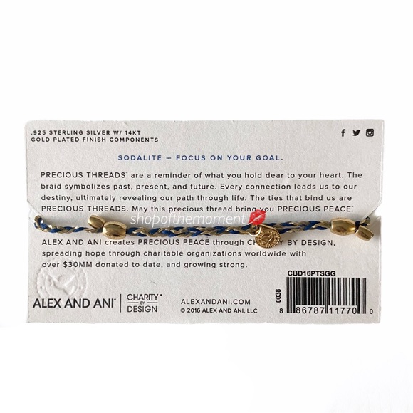 new Alex + Ani ꕥ Sodalite Gemstone Braid Bracelet - Picture 8 of 15